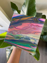 Load image into Gallery viewer, Rainbow Road - 8&quot; x 8&quot; Resin Painting on Wood